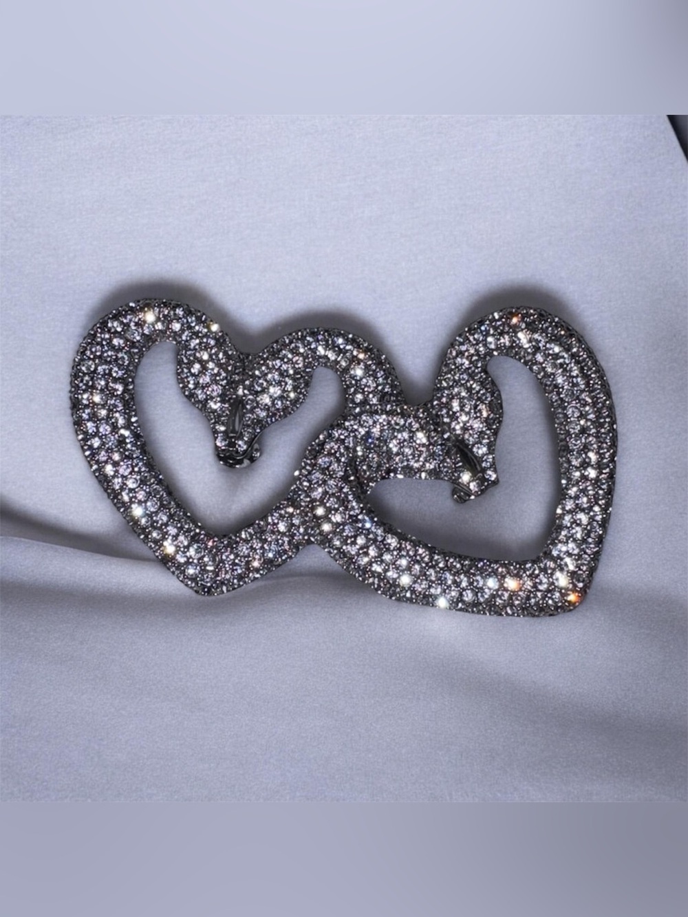 Swarovski Crystal Swan Heart Statement Earrings